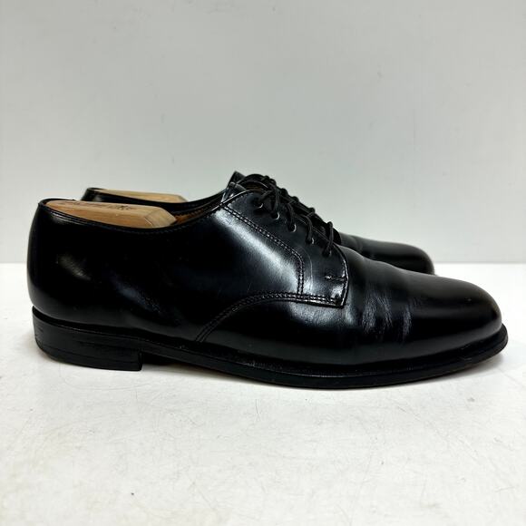 VERY GOOD Rancourt & Co. x Cole Haan Plain Toe Derby Black Calf Made in USA 8.5 - Picture 3 of 13